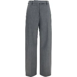 Gray Polyester Dress Pants