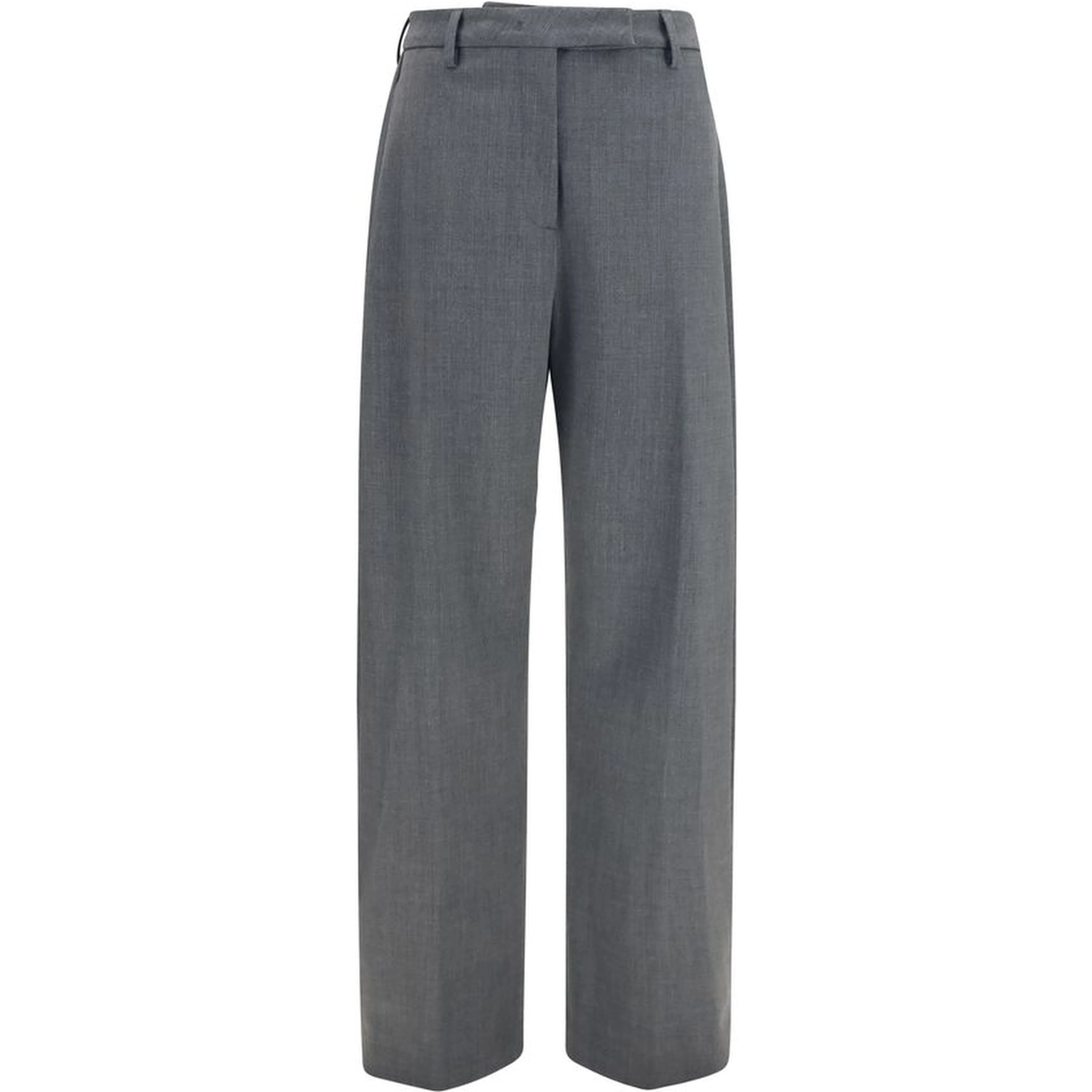 Gray Polyester Dress Pants