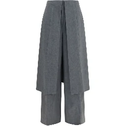 Gray Polyester Dress Pants