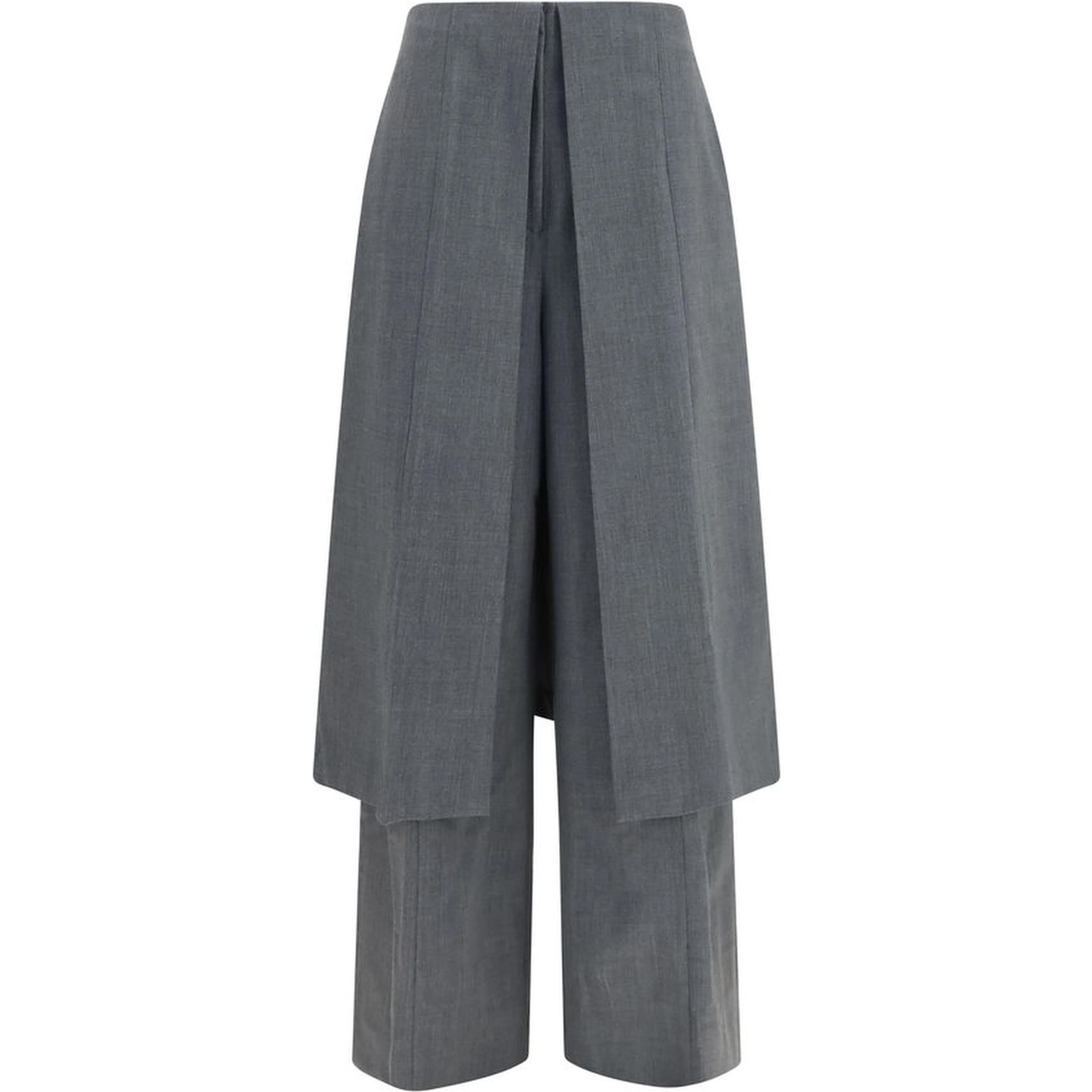 Gray Polyester Dress Pants