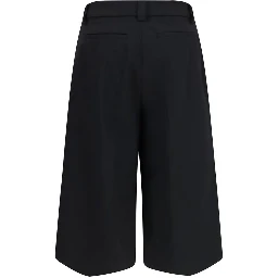 Black Polyester Casual Pants