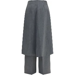 Gray Polyester Dress Pants