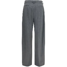 Gray Polyester Dress Pants