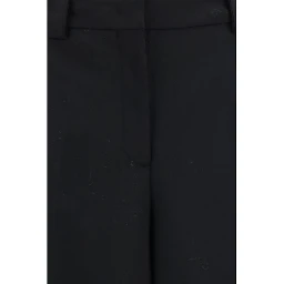 Black Polyester Casual Pants