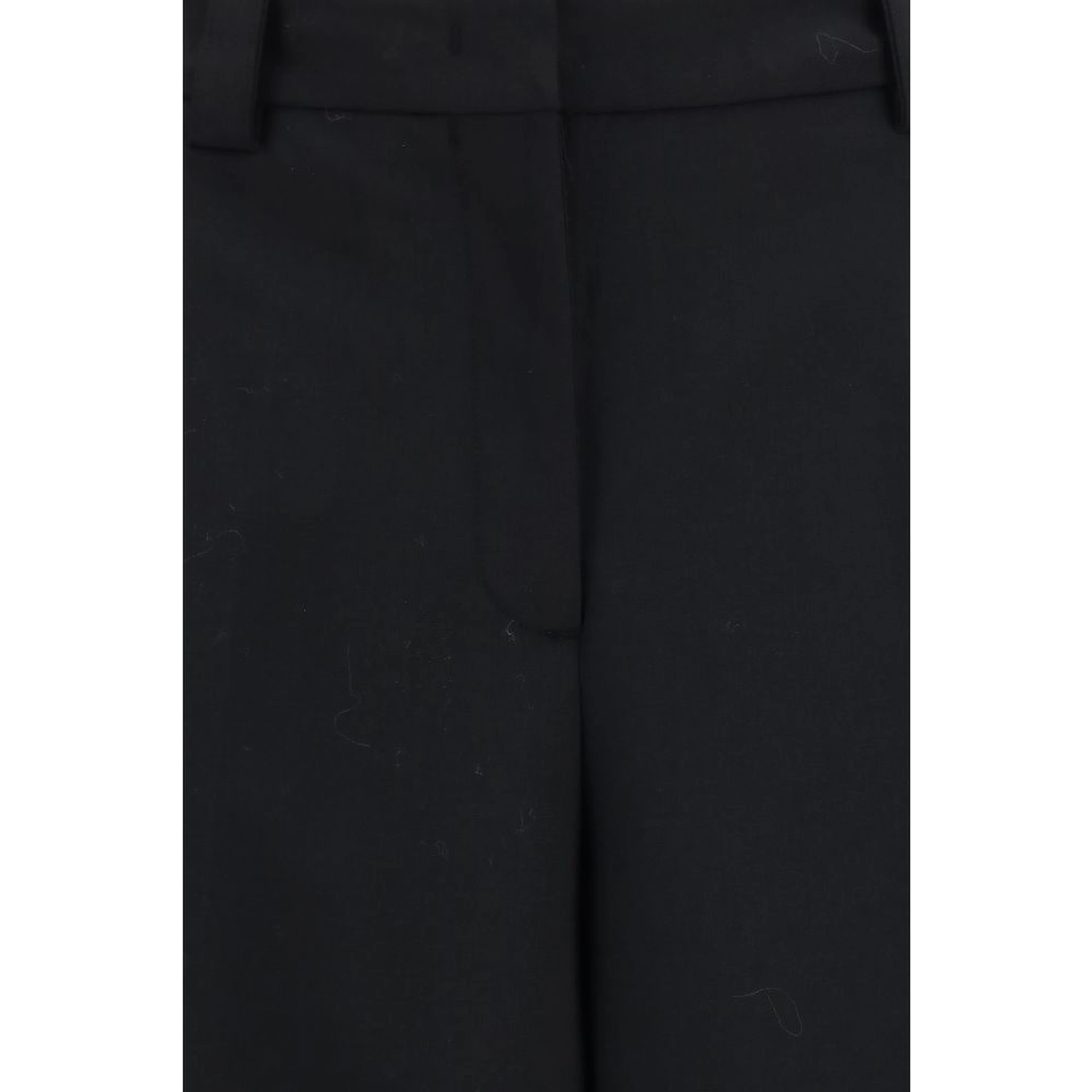 Black Polyester Casual Pants