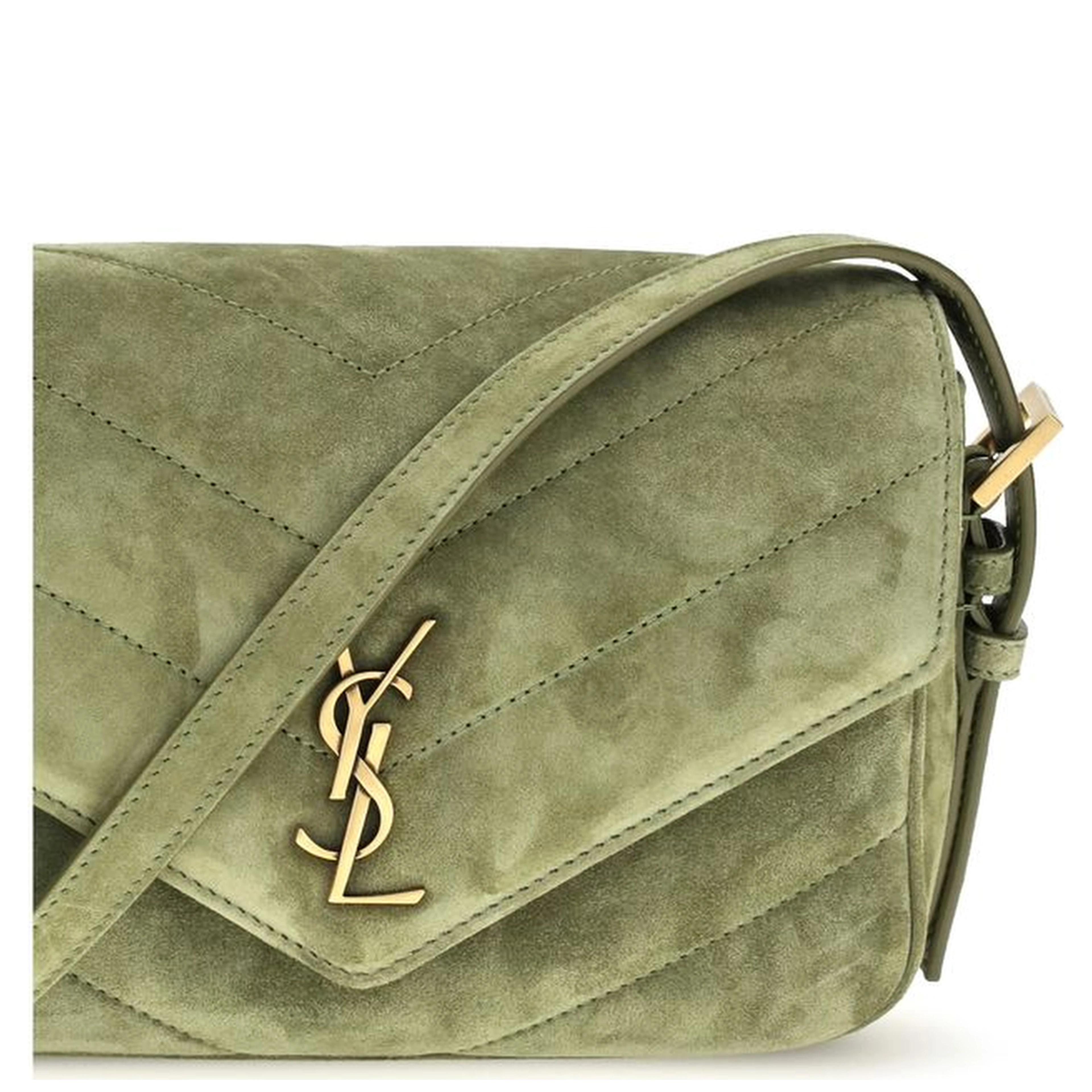 Bicolor Suede Leather Shoulder Bag
