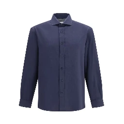 Blue Cotton Dress Shirt