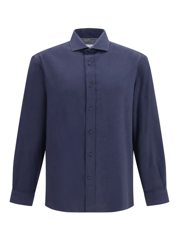 Blue Cotton Dress Shirt