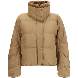 Beige Goose Down Full-Length Jacket