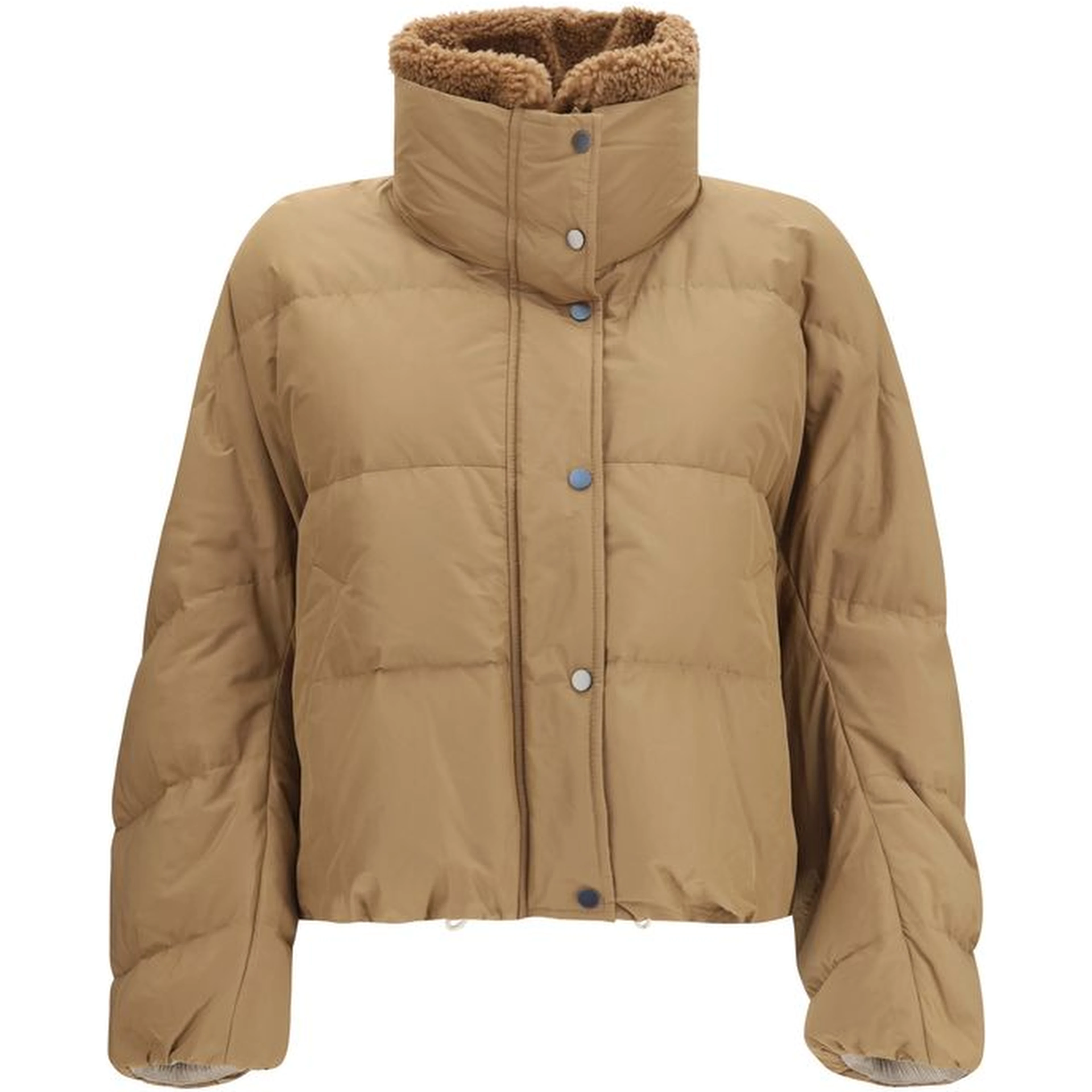 Beige Goose Down Full-Length Jacket
