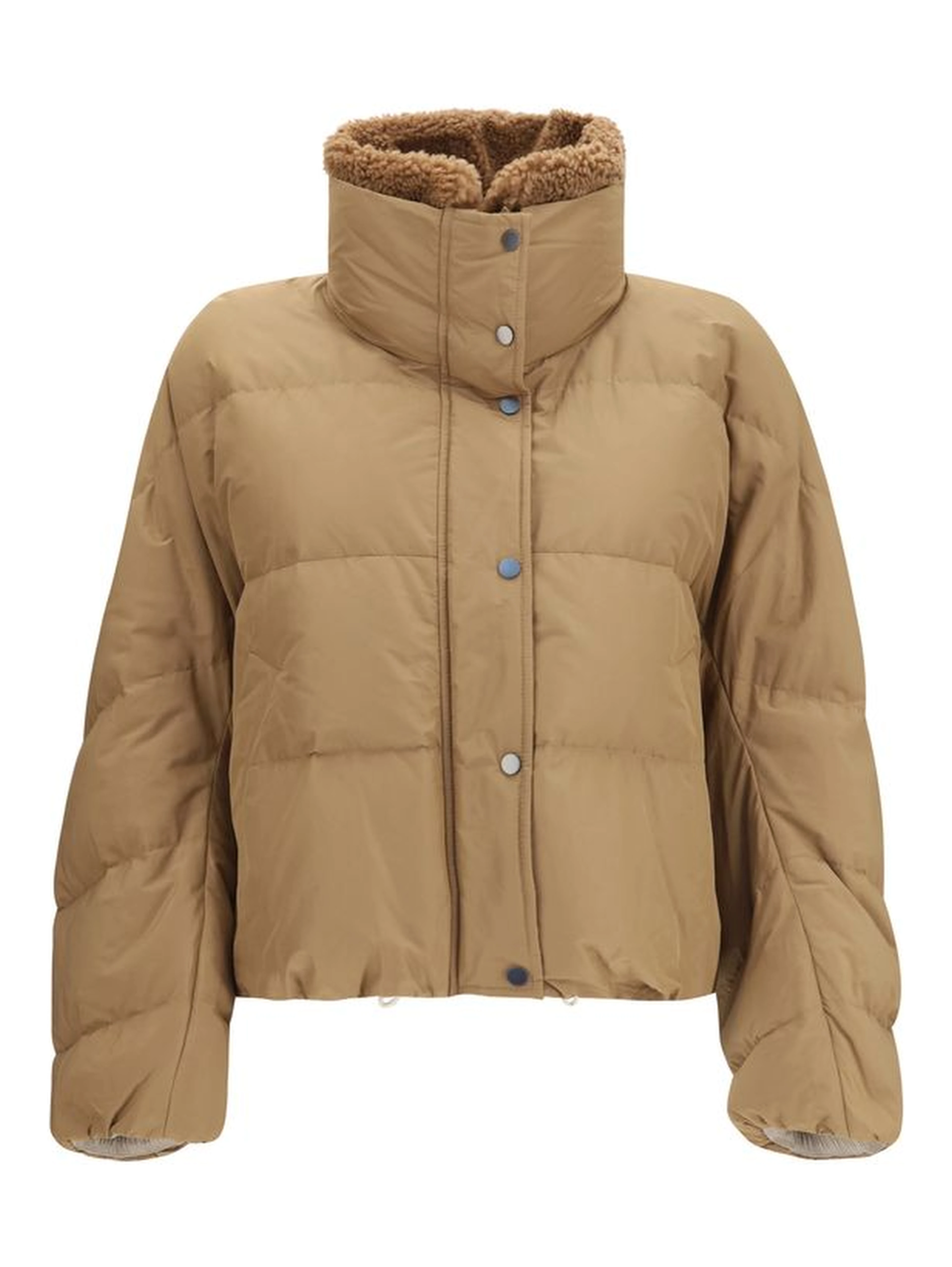 Beige Goose Down Full-Length Jacket