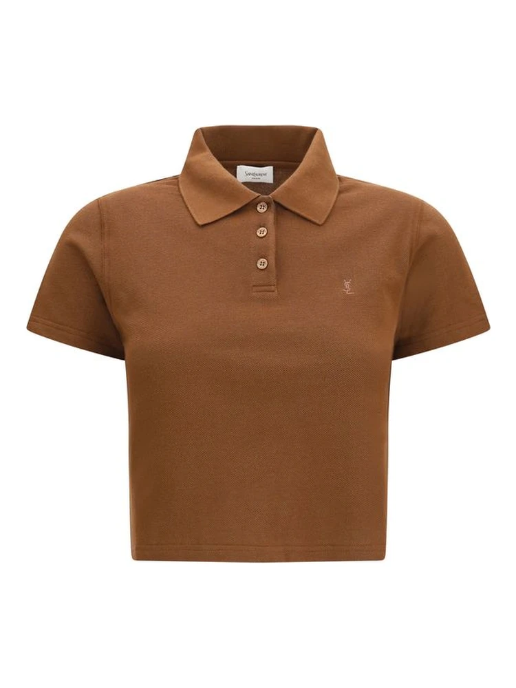 Brown Cotton Polo Shirt