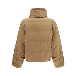 Beige Goose Down Full-Length Jacket