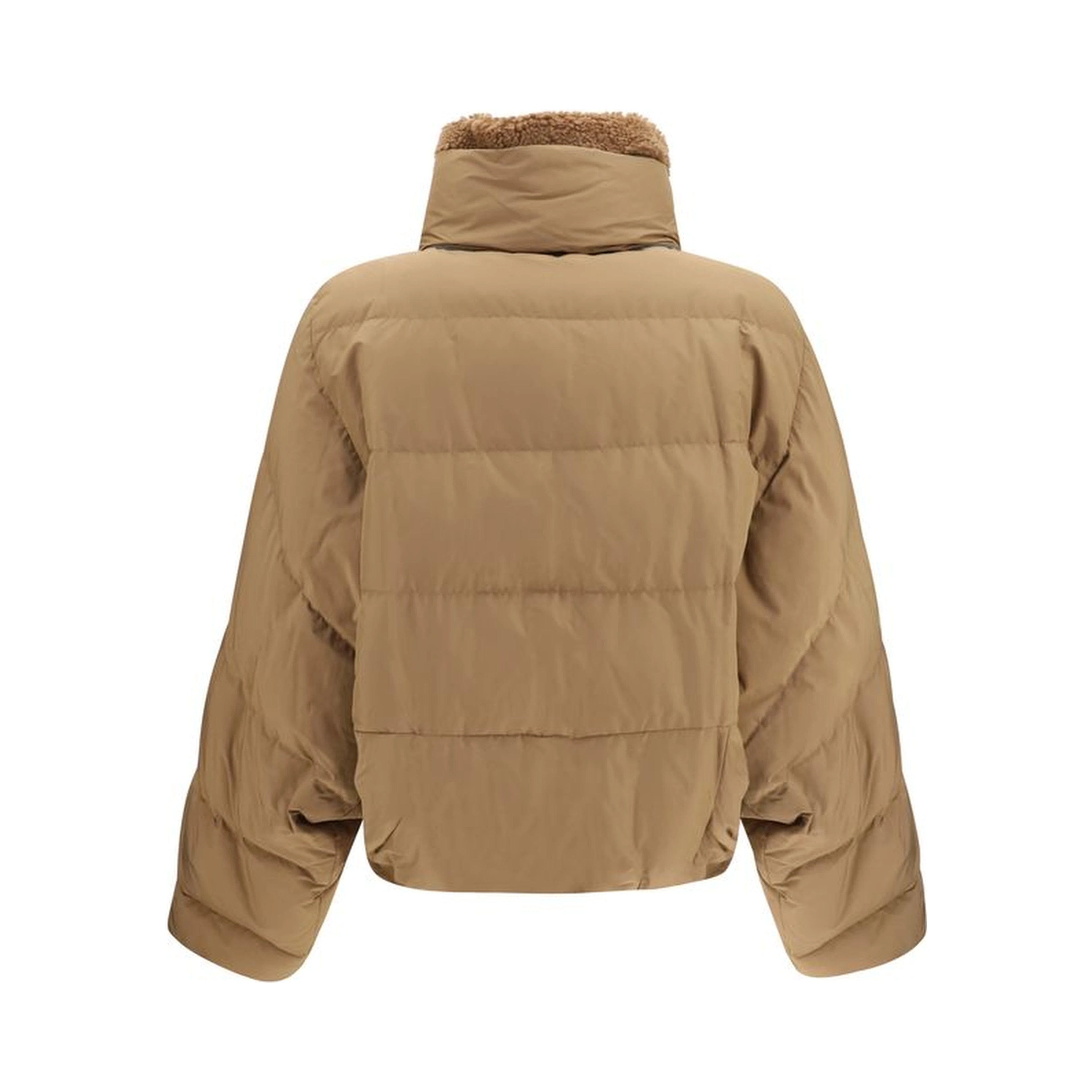 Beige Goose Down Full-Length Jacket