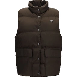 Brown Goose Down Sleeveless Jacket