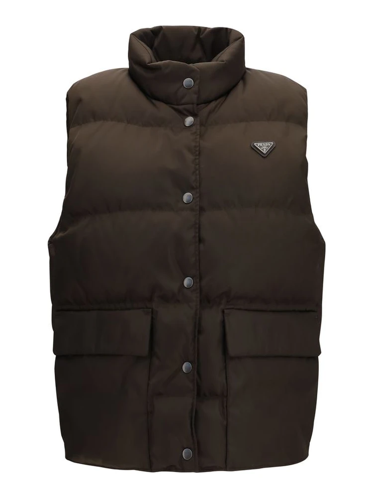 Brown Goose Down Sleeveless Jacket