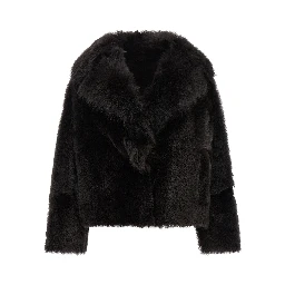 Brown Lamb Fur Full-Length Jacket