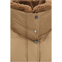 Beige Goose Down Full-Length Jacket