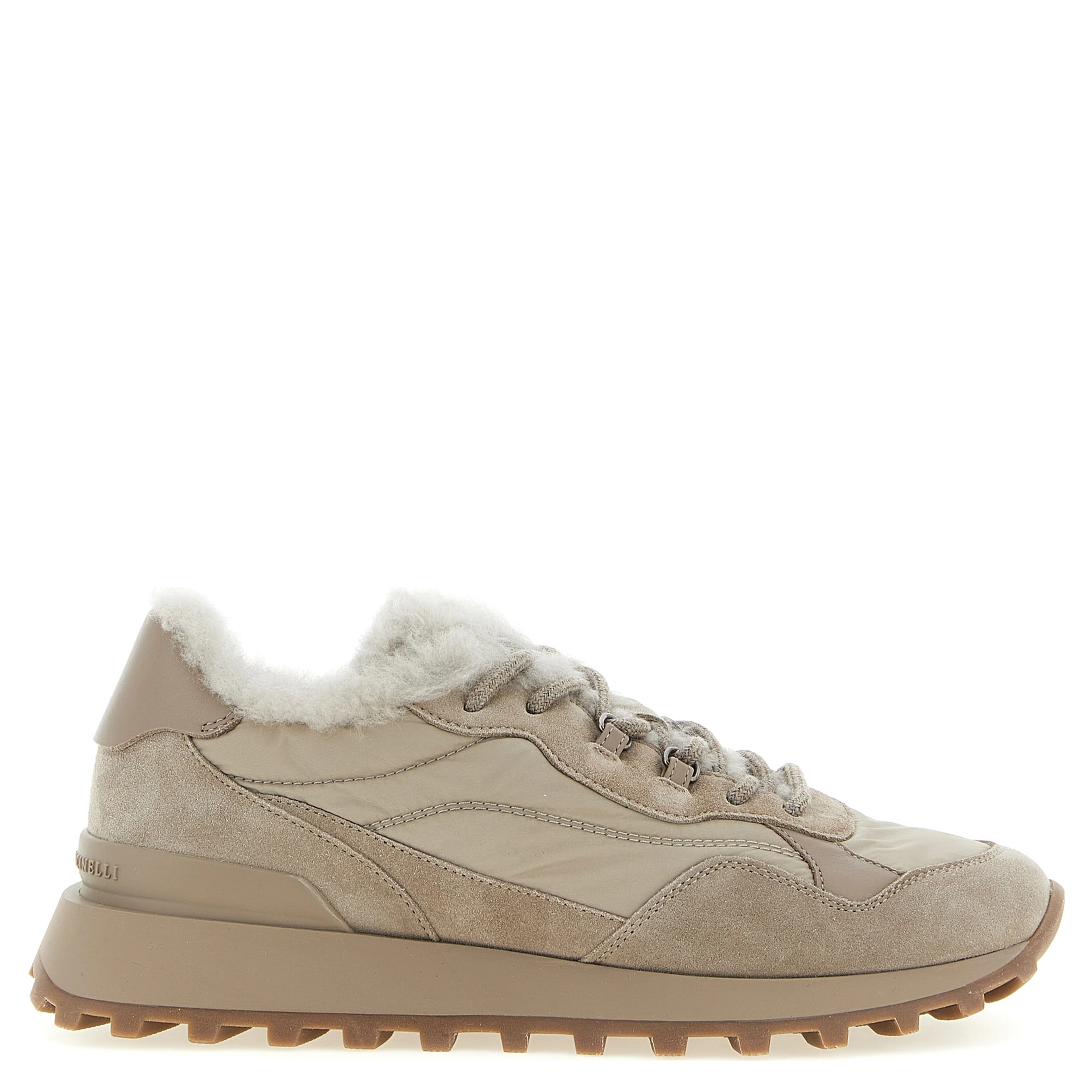 Beige Calfskin Athletic Sneakers