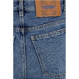 Blue Cotton Straight-Leg Jeans