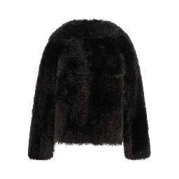Brown Lamb Fur Full-Length Jacket