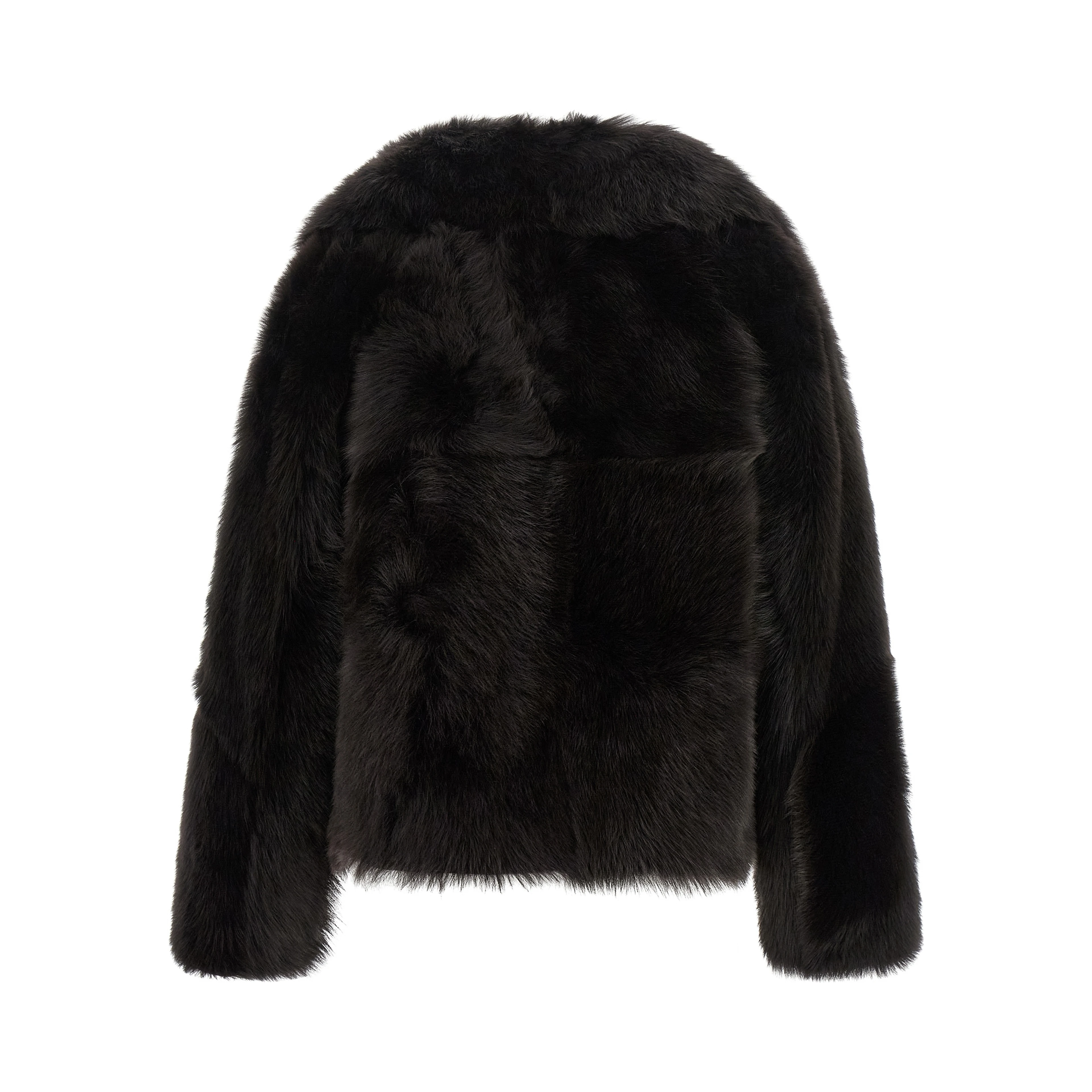 Brown Lamb Fur Full-Length Jacket