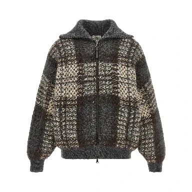 Gray Fabric Cardigan