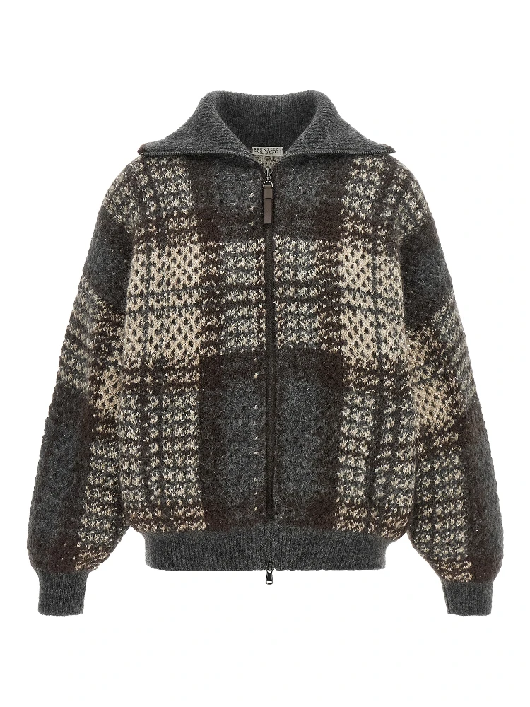 Gray Fabric Cardigan