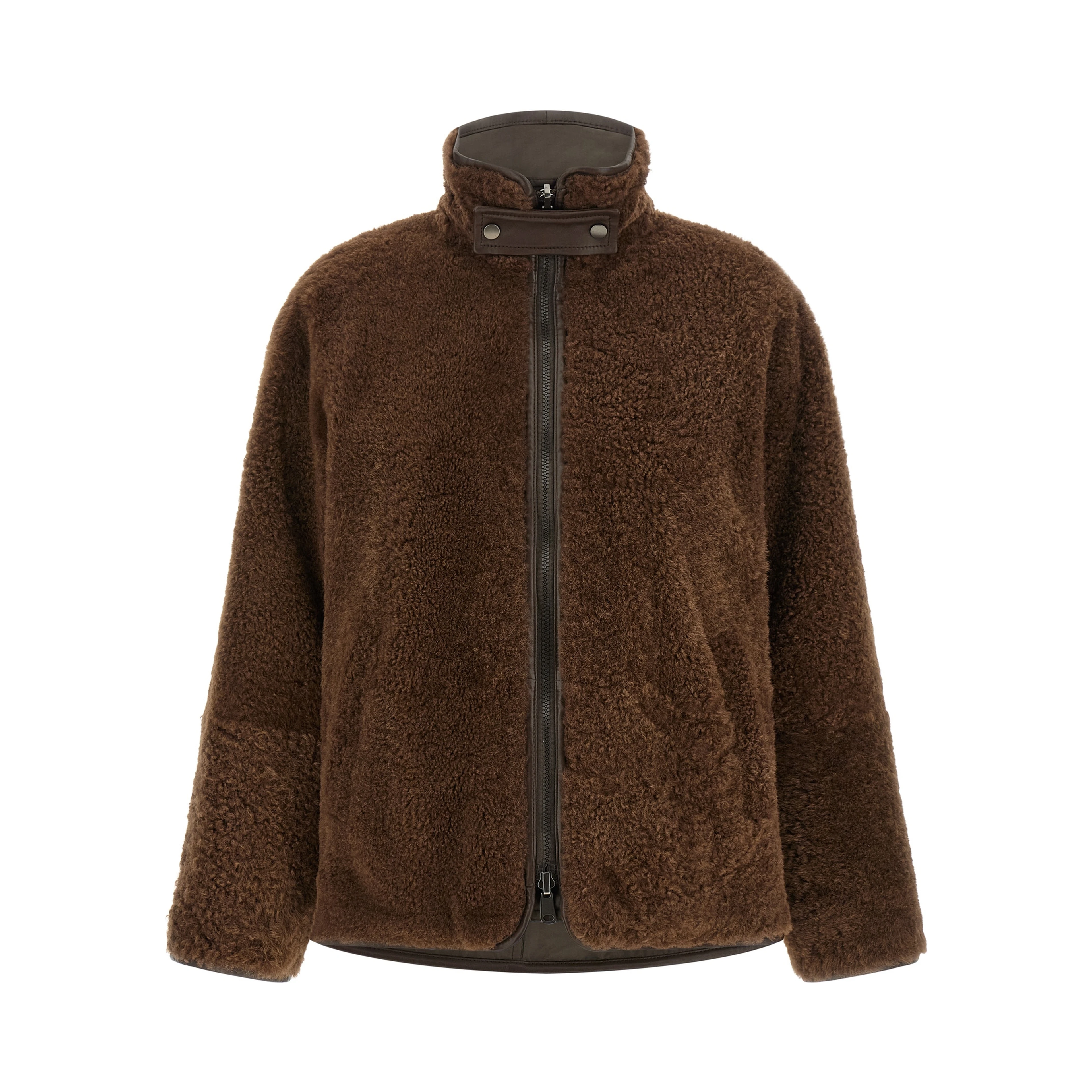 Brown Lamb Leather Biker Jacket