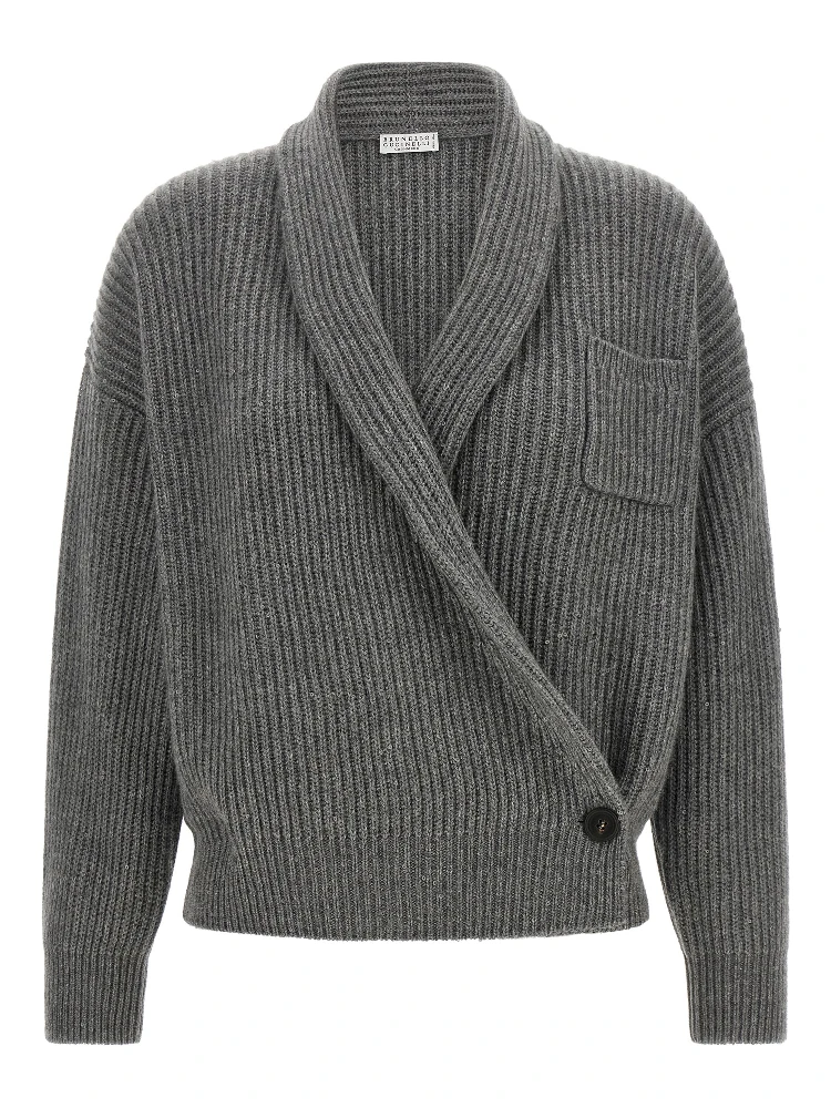 Gray Cashmere Cardigan