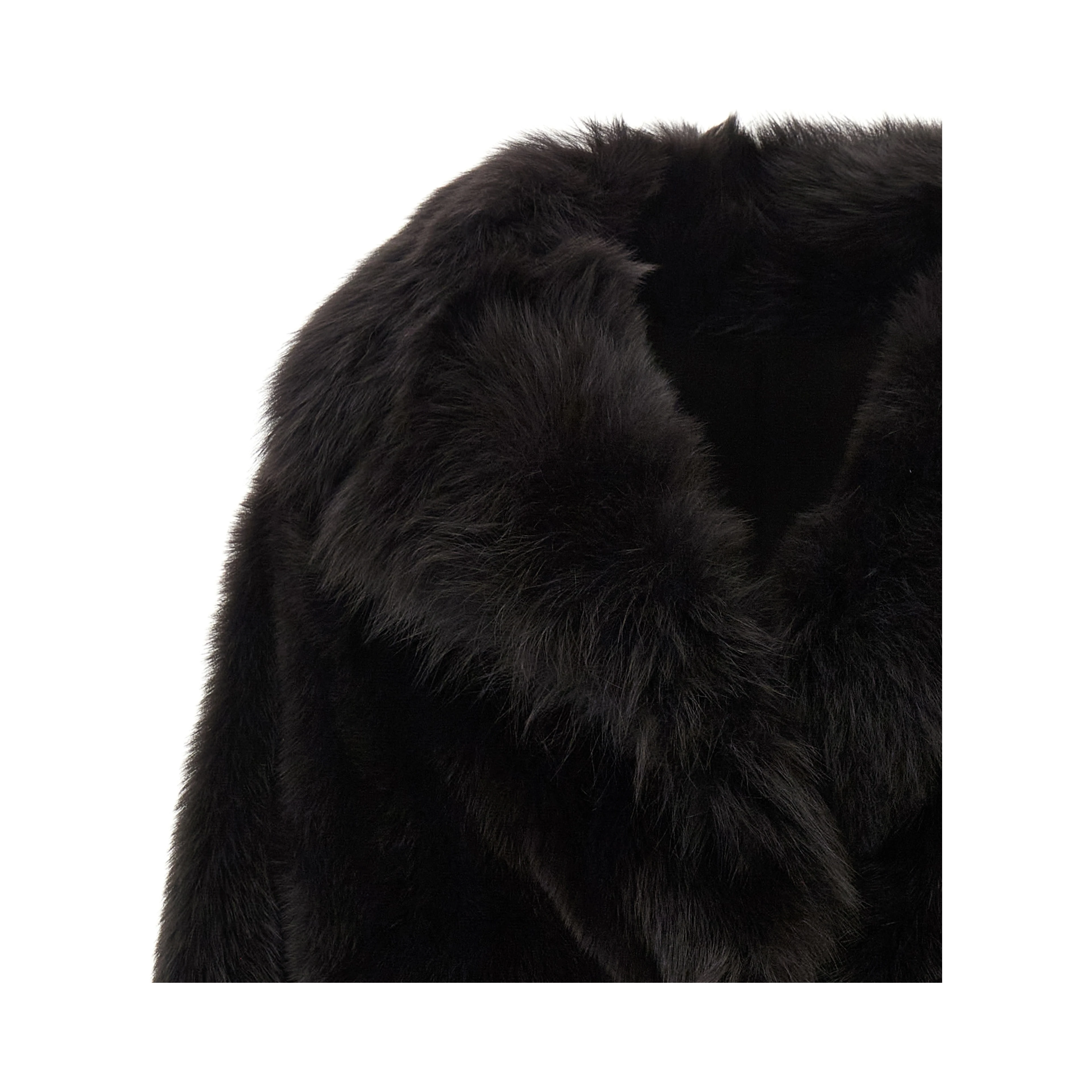 Brown Lamb Fur Full-Length Jacket