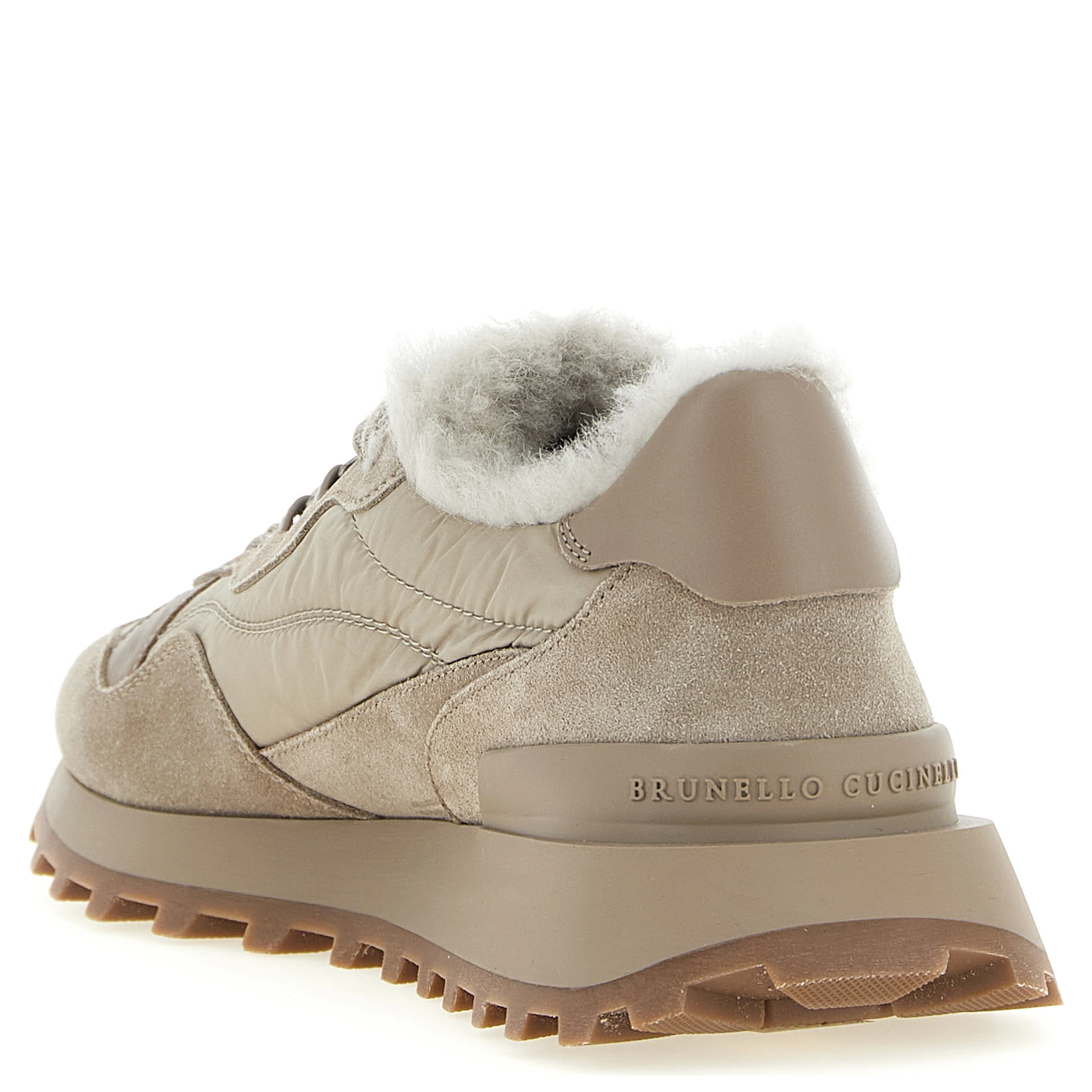 Beige Calfskin Athletic Sneakers