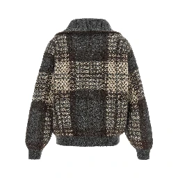 Gray Fabric Cardigan