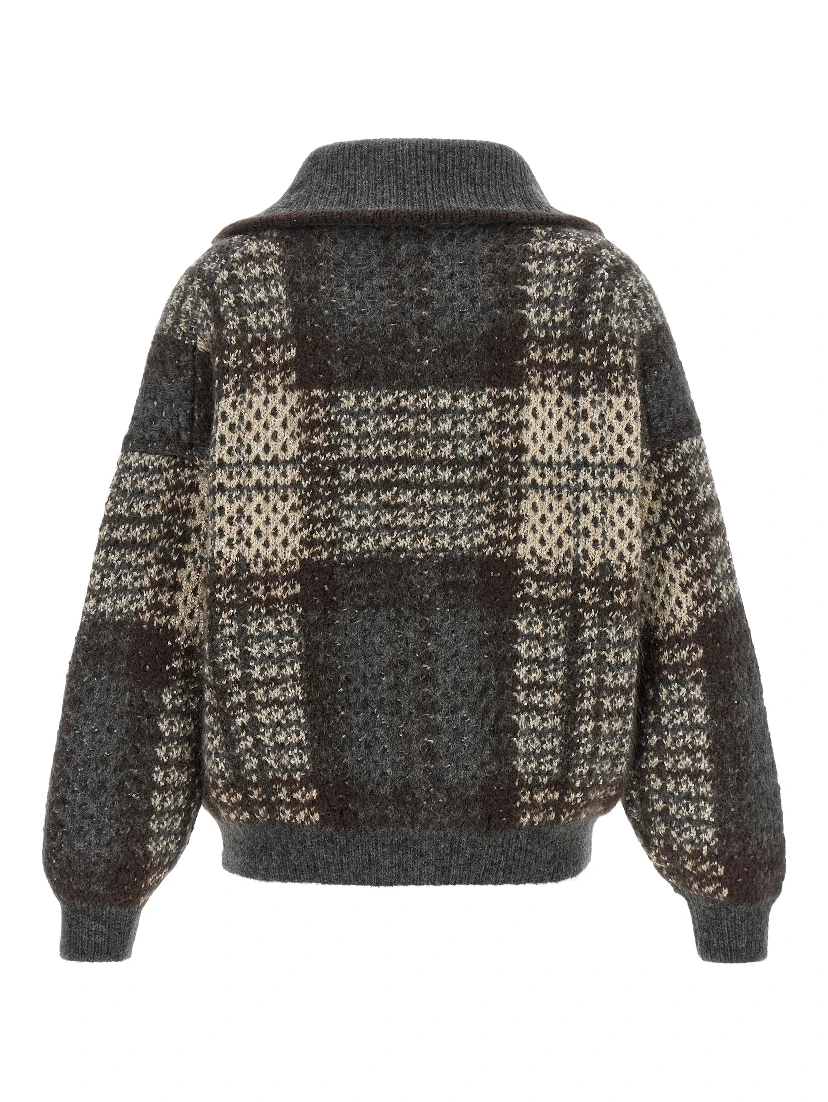 Gray Fabric Cardigan