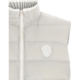 Gray Polyester Sleeveless Jacket