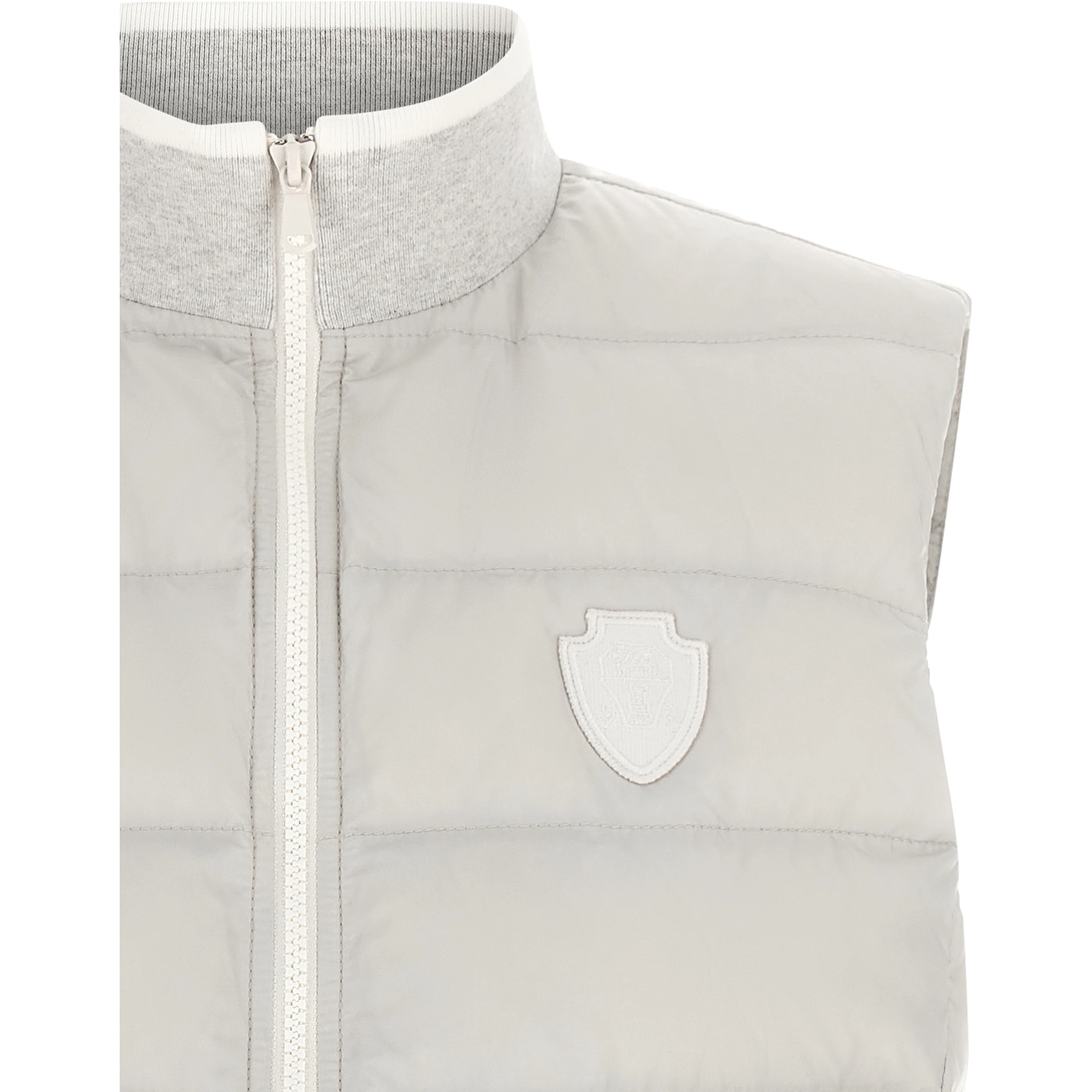 Gray Polyester Sleeveless Jacket