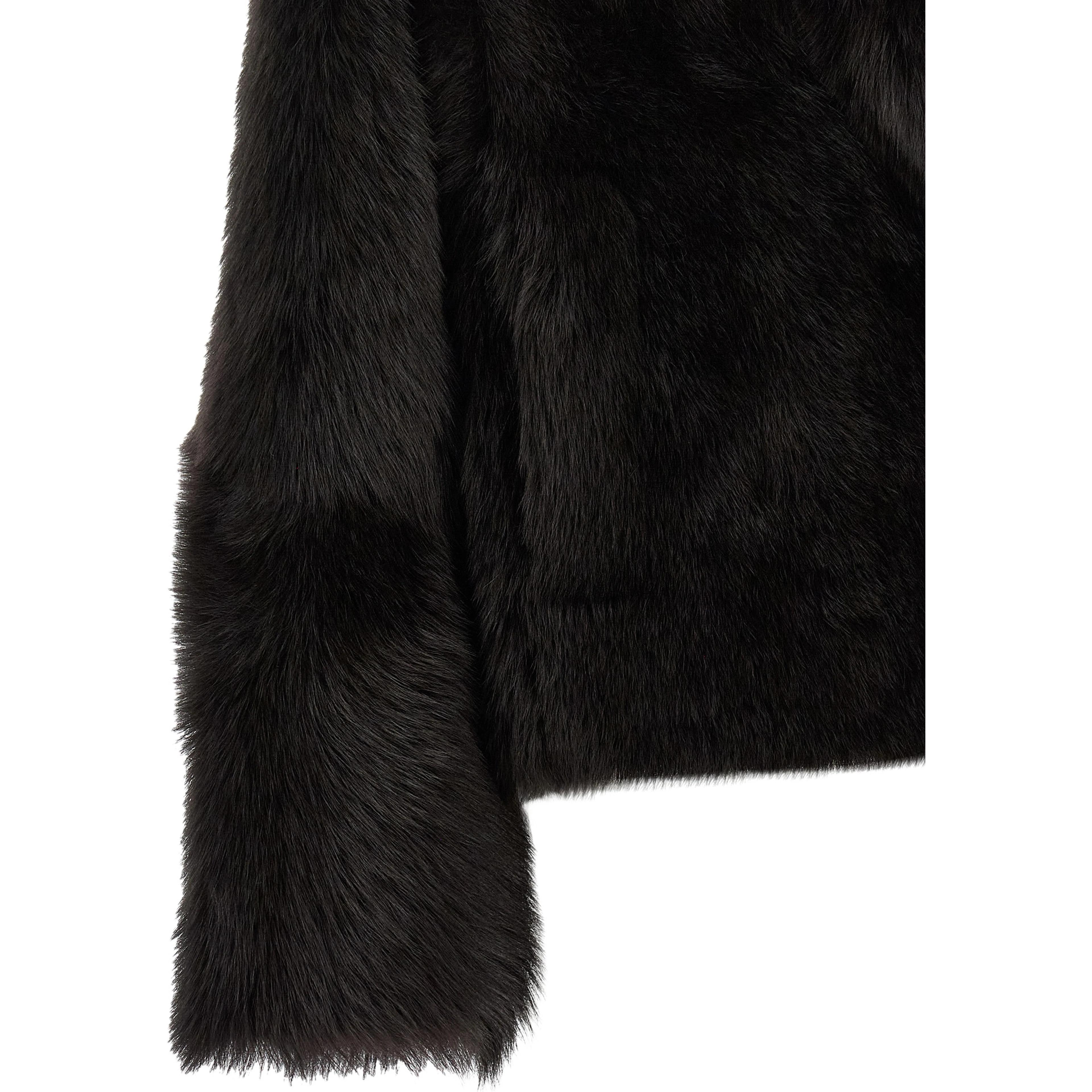 Brown Lamb Fur Full-Length Jacket