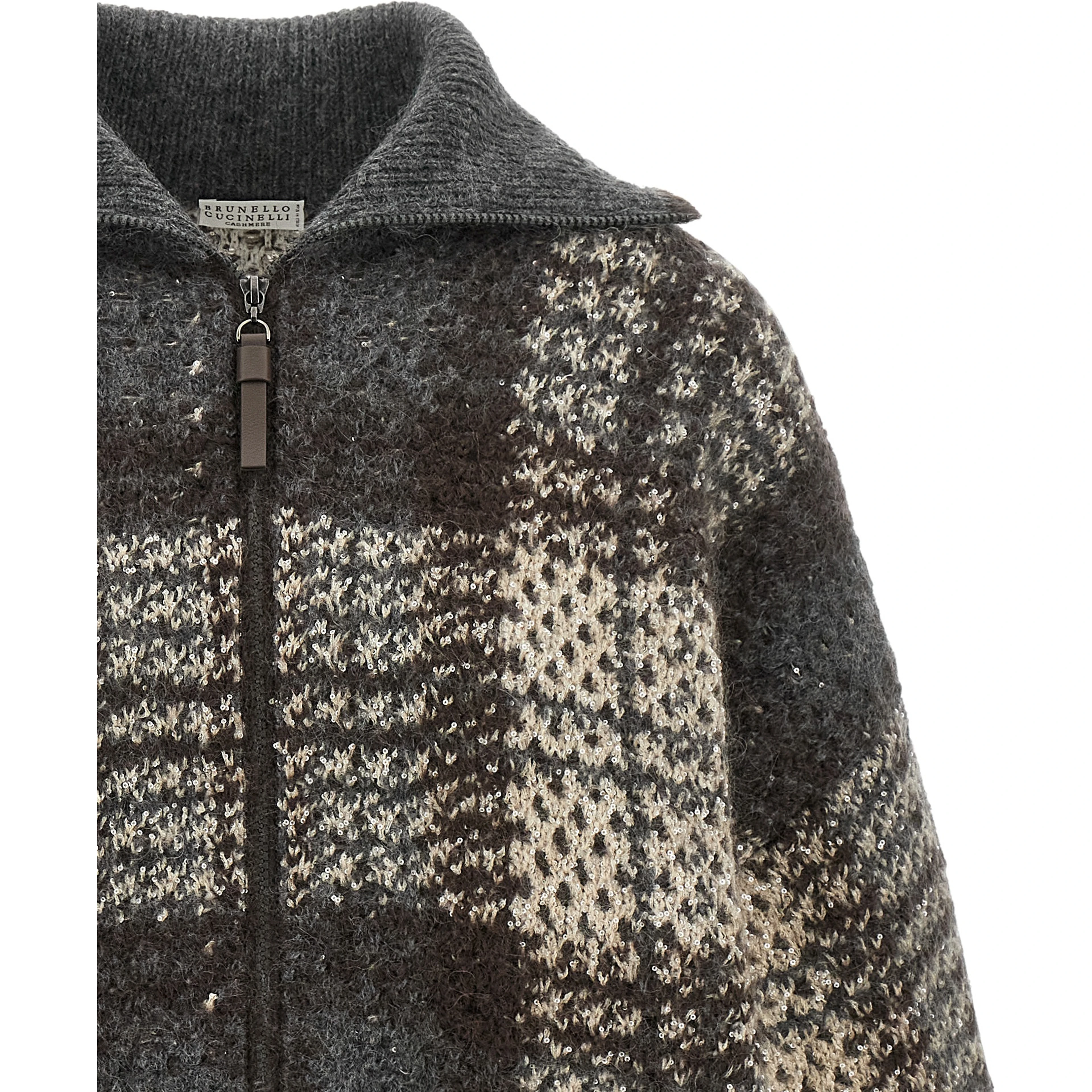 Gray Fabric Cardigan