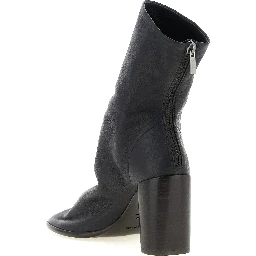 Brown Lamb Leather Ankle Boots