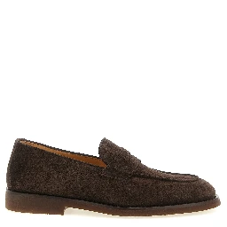 Brown Calfskin Slip-On Loafers