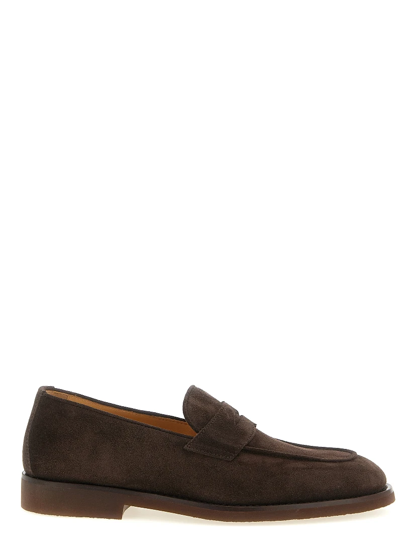 Brown Calfskin Slip-On Loafers