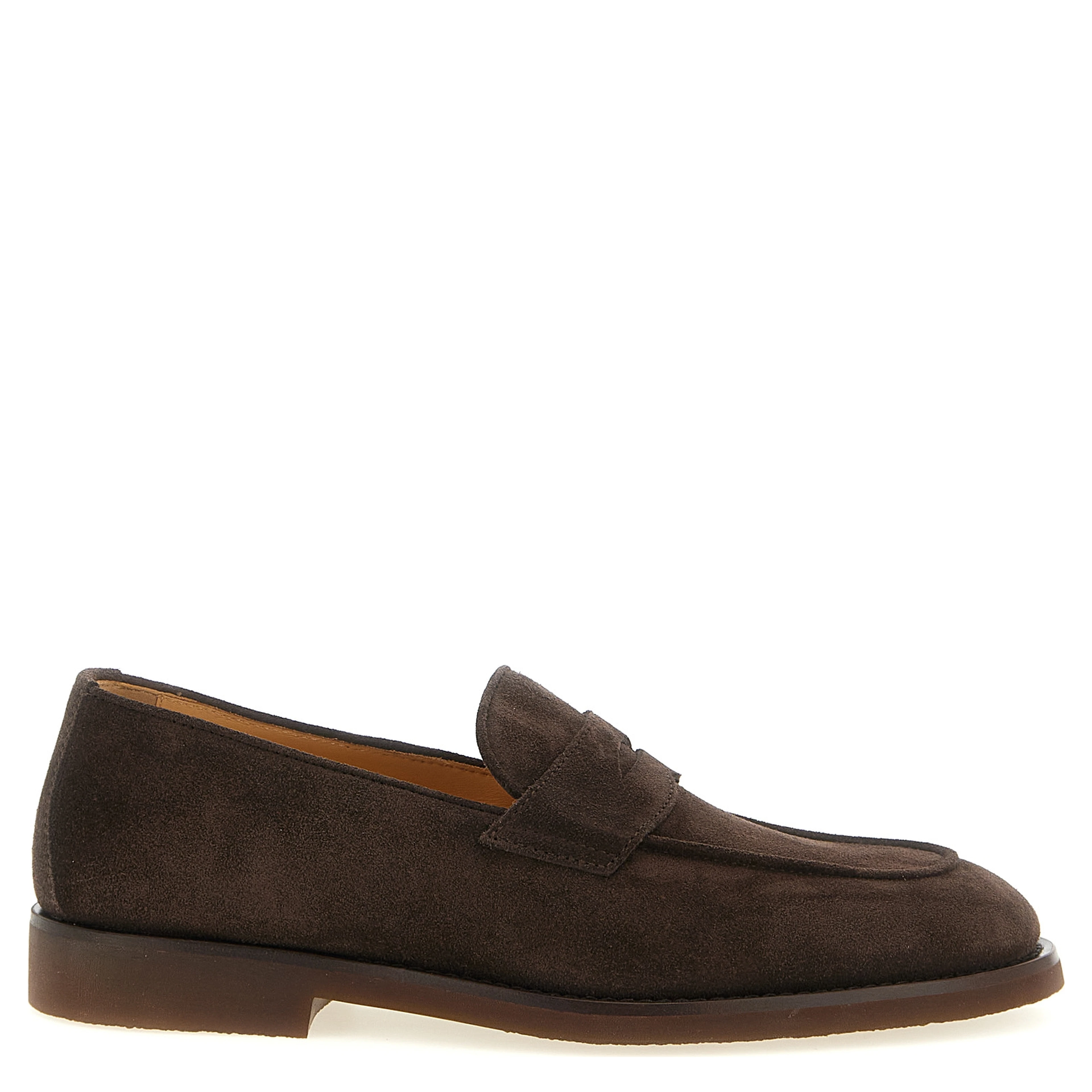 Brown Calfskin Slip-On Loafers