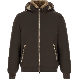 Brown Polyamide Full-Length Jacket