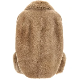 Beige Lamb Fur Sleeveless Jacket