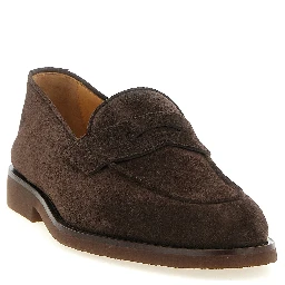 Brown Calfskin Slip-On Loafers