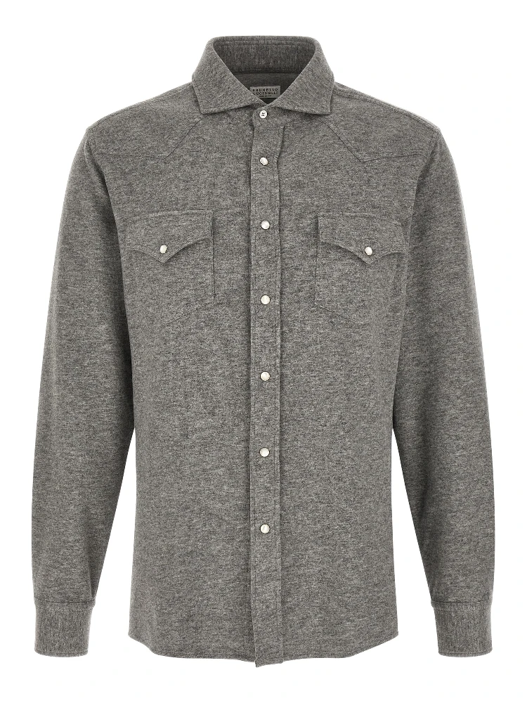 Gray Cashmere Blouse