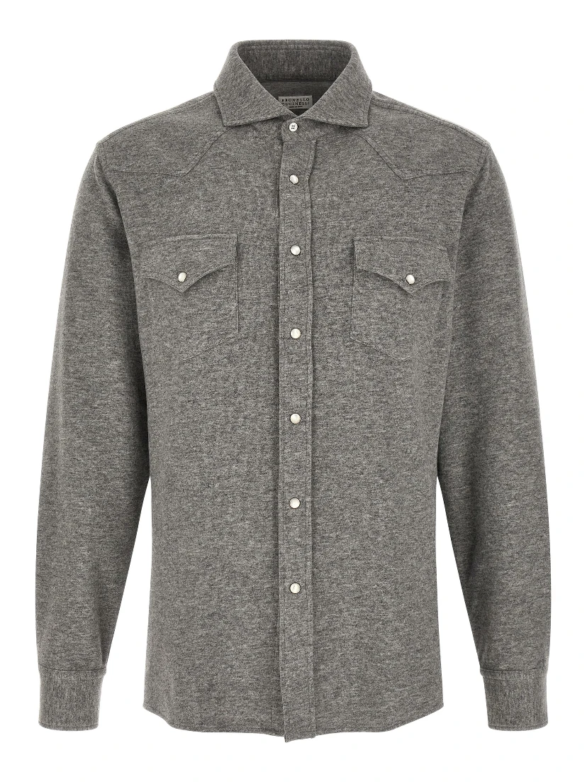 Gray Cashmere Blouse