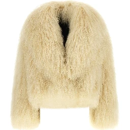 Beige Cashmere Biker Jacket
