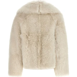 White Lamb Fur Full-Length Jacket