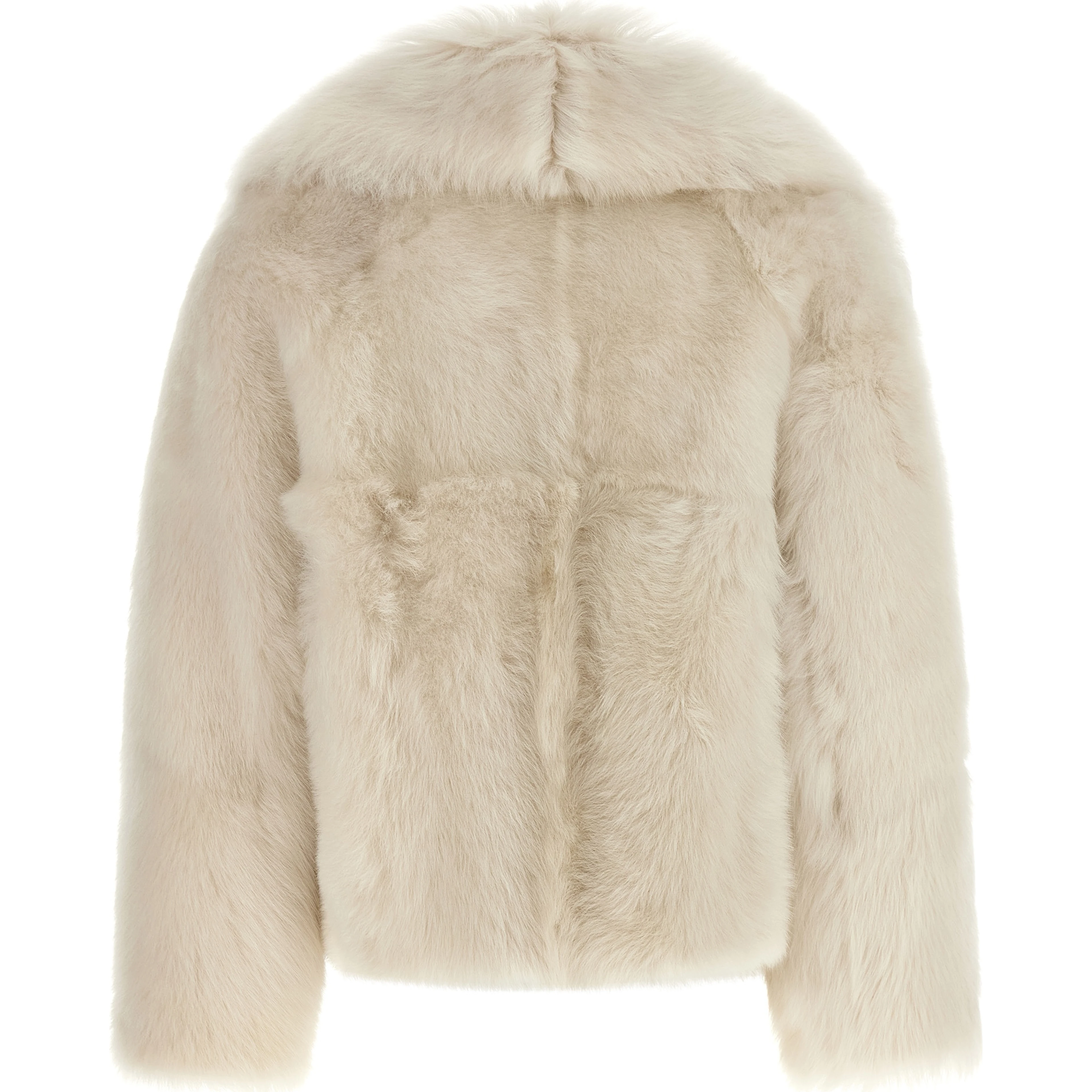 White Lamb Fur Full-Length Jacket